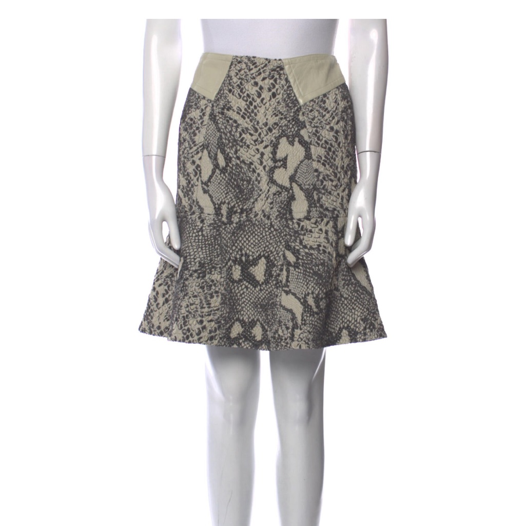 Yigal Azrouel New York Gray Snakeskin Skirt Sz 6